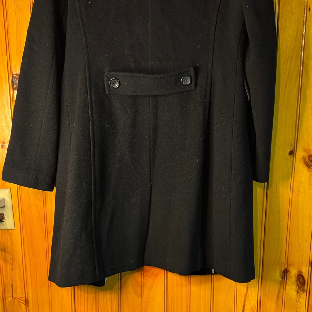 Lands' End Classic Black Trench Coat - Picture 6 of 6